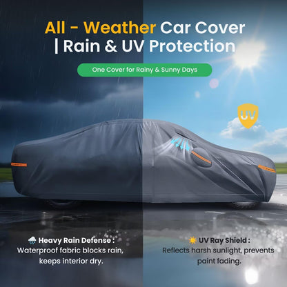 7-Layer All Weather Car Cover Fits for Nissan Patrol Y62 Y63 2010-2026 | Waterproof, UV Proof with Zipper Door (Nissan Patrol Y62 Y63 2010-2026)