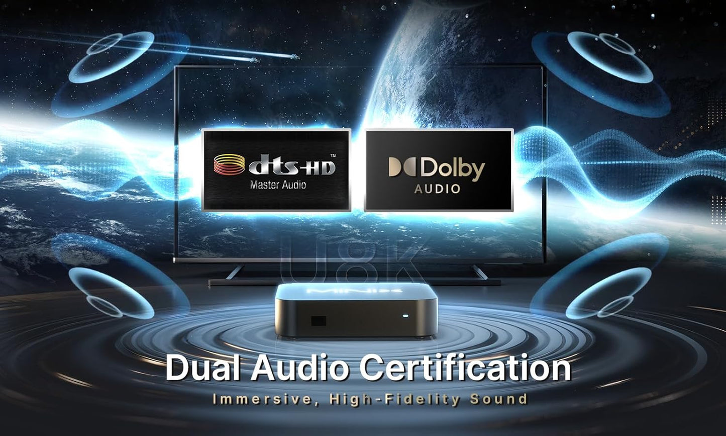 مينيكس U8K اندرويد ميديا AI بوكس 8K UHD اندرويد تي في بوكس 128GB eMMC، 8GB LPDDR4 RAM Dolby Vision مشغل وسائط الترفيه مع جهاز تحكم عن بعد جيروسكوب بلوتوث مينيكس A3 برو 6 محاور