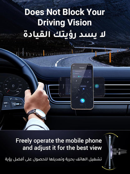 UGREEN MagSafe Car Phone Holder Car Mount, [360° Rotation Super Stable], Magnetic One-hand Operation, No Blocking Air Vent Silicone Clip Accessories, Fit for iPhone 17/16/15/14, Samsung S25/24/23
