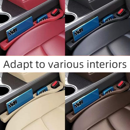 2 Pack Car Seat Gap Filler Organizer - Universal Storage Pockets for Cars/SUVs/Trucks | EVA Gap Stopper Prevents Phone/Keys from Falling | Stylish Car Interior Accessories (black)