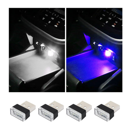 أوغيني 6 قطع مصباح LED USB للسيارة والاماكن الداخلية باضواء احادية اللون، مصباح USB مزود بالفضاء اللوني RGB لتوفير اضاءة ليلية مزخرفة، مجموعة إضاءة محيطة داخلية محمولة للسيارات، اكسسوارات داخلية