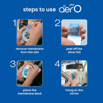 Godrej Aer O – Hanging Car Air Freshener – Assorted Pack of 3 (22.5g) | Gel Lasts up to 30 days | Car Accessories