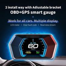 PINKE Heads up Display P17, Car Smart OBD2 Gauge Display, GPS Speedometer with Vehicle Speed, RPM, Fuel Consumption Voltage Multi Data Intelligent Instrument for All Cars