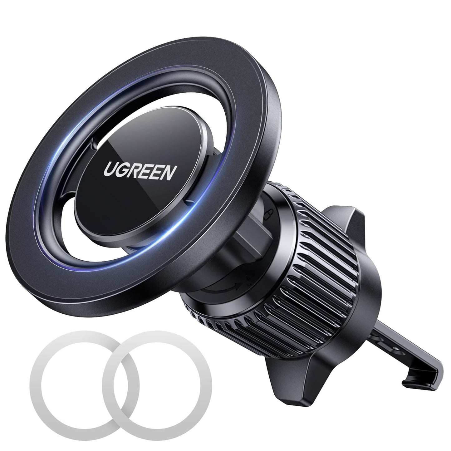 UGREEN MagSafe Car Phone Holder Car Mount, [360° Rotation Super Stable], Magnetic One-hand Operation, No Blocking Air Vent Silicone Clip Accessories, Fit for iPhone 17/16/15/14, Samsung S25/24/23