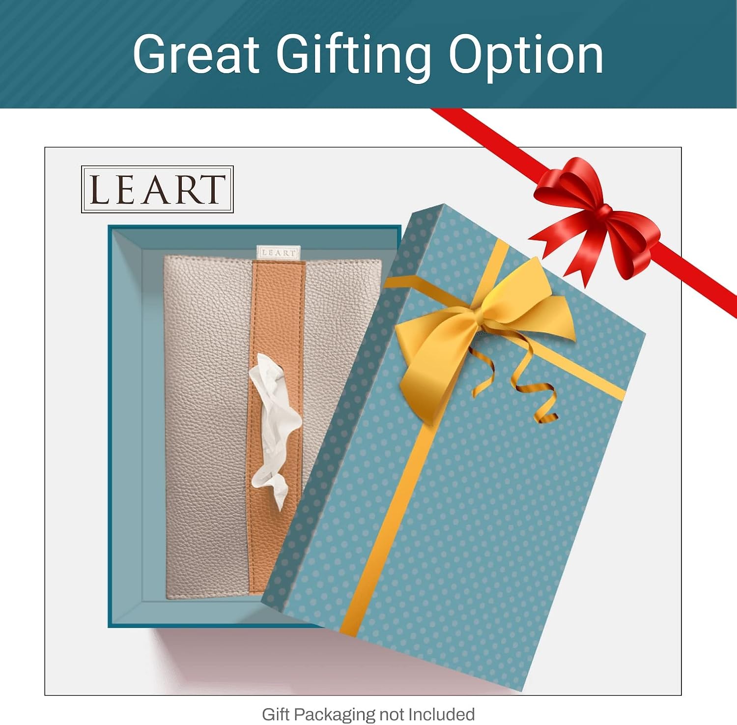 LEART Car Tissue Holder Leather – Visor Tissue Box Holder for Car | Tissue Box for Car | Car Accessories Interior | Car Tissue Box | Visor Tissue Box Holder (Camel Visor)