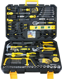 158PCS Hand Tool Set Mechanics Kit Wrench Socket Household Repair Tools w/Case Tool box Tool set Tool kit Multi tool Tool organizer Tool box organizer Hand tools Tool storage Home improve