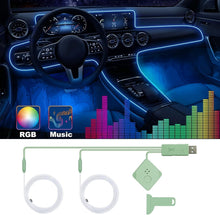 شريط إضاءة LED داخلي للسيارة، إضاءة محيطة LED بألوان RGB بـ 16 مليون لون من الألياف الضوئية وإيقاع مزامنة الموسيقى، ملحقات إضاءة LED نيون USB للوحة التحكم المركزية ولوحة القيادة، نسخة مطورة