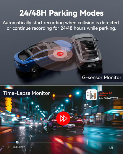 REDTIGER F9 Dash Cam 4K Front and Rear 1080P with Smart App Control,Dual Dash Cam for Cars with 32GB SD Card,GPS,Built-in WiFi,Night Vision,Parking Monitor,Loop Support 256GB Max