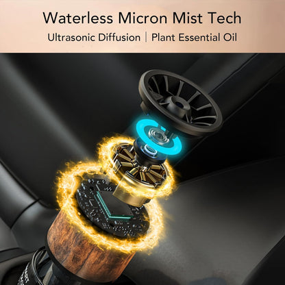 Smart Car Air Freshener Diffuser - Waterless Diffusers for Essential Oils, Ultrasonic Mist Auto On/Off, 3 Adjustable Modes, 160 ML Long Lasting 3 Months, Luxury Natural Cologne for Car, Office