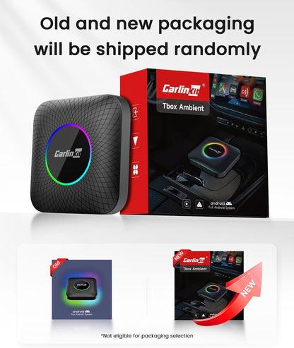 كارلين نت احدث ايه اي بوكس LED، اندرويد 13، كوالكوم 6225، 8GB+128GB، دونجل كاربلاي لاسلكي اندرويد اوتو 3 في 1 يأتي مع متجر جوجل بلاي، بث فيديو، فقط للسيارة مع كاربلاي سلكي