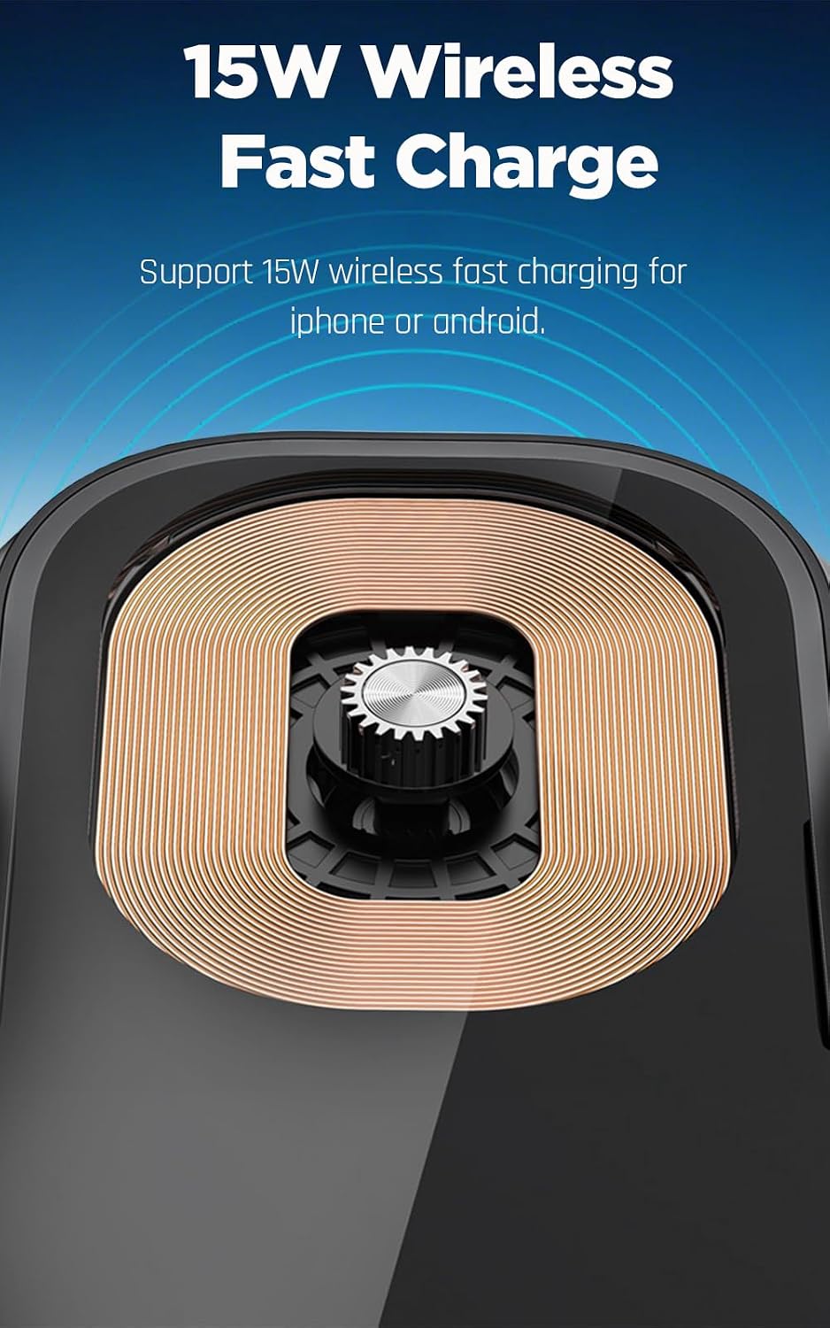 Car Phone Holder,15W Wireless Car Charger for Air Vent,Metal Hook,Touch Auto Lock,Fast Charger,Smart Control,Compatible with iPhone 16 Pro Max 15 14 Samsung Galaxy Xiaomi