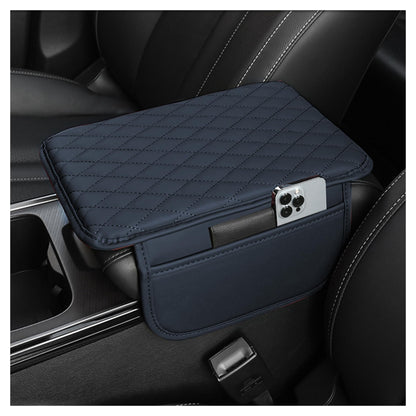 Upgraded Car Center Console Cover,Microfiber Leather Car Armrest Cover Cushion with 2 Storage Bags,Car Armrest Storage Box Car Interior Accessories for Most Vehicles (Black)