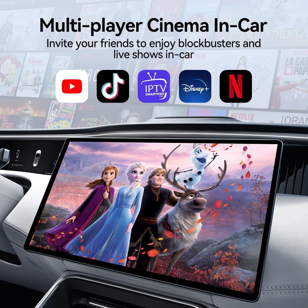 جهاز اندرويد 13 ايه اي بوكس اصدار LED من كارلينكيت، كوالكوم 8 نواة، 8+128GB، محول 3 في 1 مع شبكة 4G خلوية، بث فيديو، جوجل بلاي مدمج، مناسب فقط لسيارات كاربلاي السلكية في المصنع