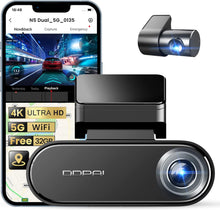 DDPAI 4K Dash Cam for Cars, Front and Rear 2160P+1080P Dashcam Built-in 32G eMMC ADAS 5G WiFi GPS with APP Control 24 Hours Parking Monitor, N5 Dual