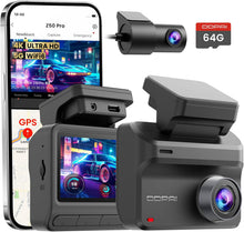 DDPAI Dash Cam for Cars, 4K+1080P Front and Rear Dashcam for Cars, Included 64GB Card Dash Camera, Built-in 5G WiFi6 GPS, 3'' IPS, 48H Parking Mode, Super Night Vision, ADAS, Loop Recording, Z50 Pro