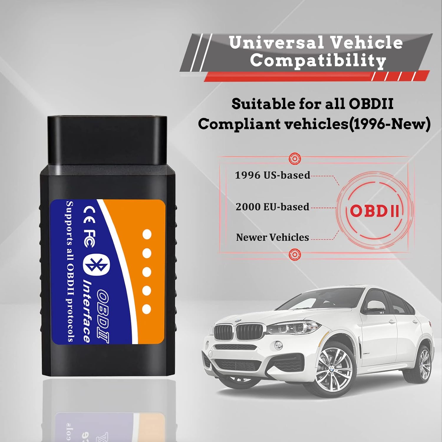 قارئ رموز ماسح ضوئي بلوتوث OBD2 من ايداسيون لنظام تشغيل اندرويد ويندوز، محول OBDII لفحص ضوء المحرك لعزم الدوران، او بي دي فيوجن، تطبيق الماسح الضوئي للسيارة