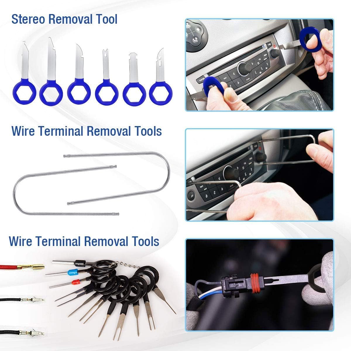 Trim Removal Tools, Car Clamps Fastener Removal Set, Car Panel Door Audio Dashboard Trim Removal Tool Kit, Car Removal Clamps, Plastic Pry Tool, Car Interior Removal Kit