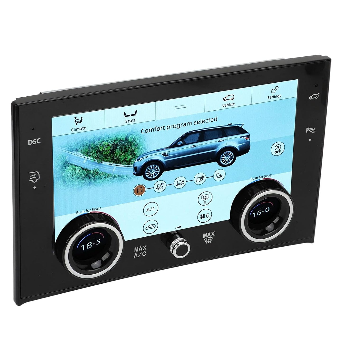 Cryfokt 1080P HD Display Car AC Touchscreen, 10in ABS and Metal with LCD, Day and Night Mode, Easy to Operate for V8
