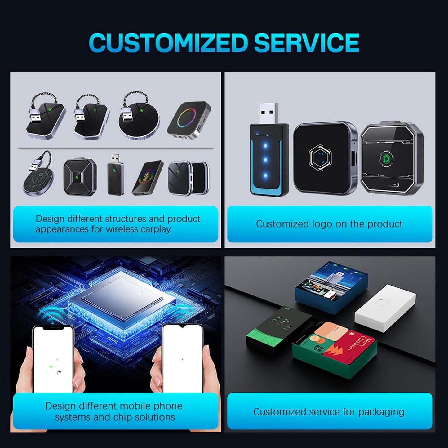 Goshyda 6 in 1 Auto Wireless Adapter, Converts Wired Car Play Android Auto to Wireless, 4G LTE SIM Card Slot, 4+64GB, Split Screen & OTA Updates