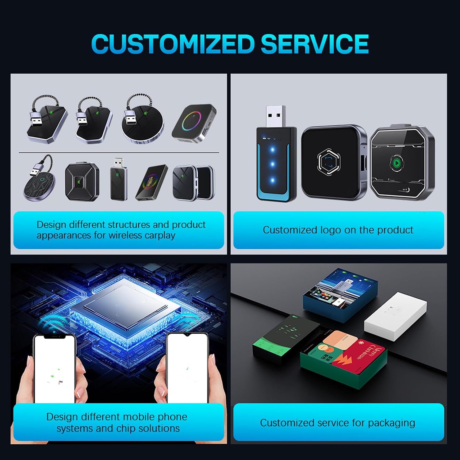 Goshyda 6 in 1 Auto Wireless Adapter, Converts Wired Car Play Android Auto to Wireless, 4G LTE SIM Card Slot, 4+64GB, Split Screen & OTA Updates