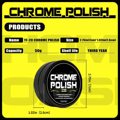 Car Chrome Polish, Versatile Metal Cleaner, Polishing Compound Emblems, Chrome Plate Retreading Agent, Creative Rust Removal Cleaner, Car Metal Polish for SUVs, RVs, and Motorcycles