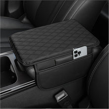 Upgraded Car Center Console Cover,Microfiber Leather Car Armrest Cover Cushion with 2 Storage Bags,Car Armrest Storage Box Car Interior Accessories for Most Vehicles (Black)
