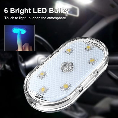 مصابيح LED داخلية للسيارة من جويز، 4 قطع من مصابيح LED لاسلكية للسيارة مع 7 الوان تاثير رائع، مصابيح LED داخلية للسيارة مع USB قابلة لاعادة الشحن، مصابيح داخلية مغناطيسية سهلة التركيب لجميع السيارات