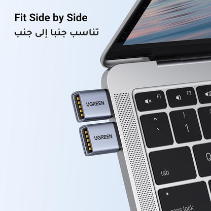 يوجرين محول USB إلى USB C (قطعتان) 10 جيجابت في الثانية لنقل النوع C إلى محول OTG 3.0 متوافق مع سلسلة Samsung S24 Ultra، iPhone 15 16 Pro Max، iPad، MacBook، الأجهزة اللوحية، سماعات الأذن