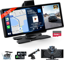 Violety Portable Wireless CarPlay Touchscreen for Car: 4K Apple Carplay & Android Auto Car Play Screen with 4K Dash Cam/1080p Rear Camera/GPS Navigation/Bluetooth/Mirror Link/AirPlay (10.26 in)