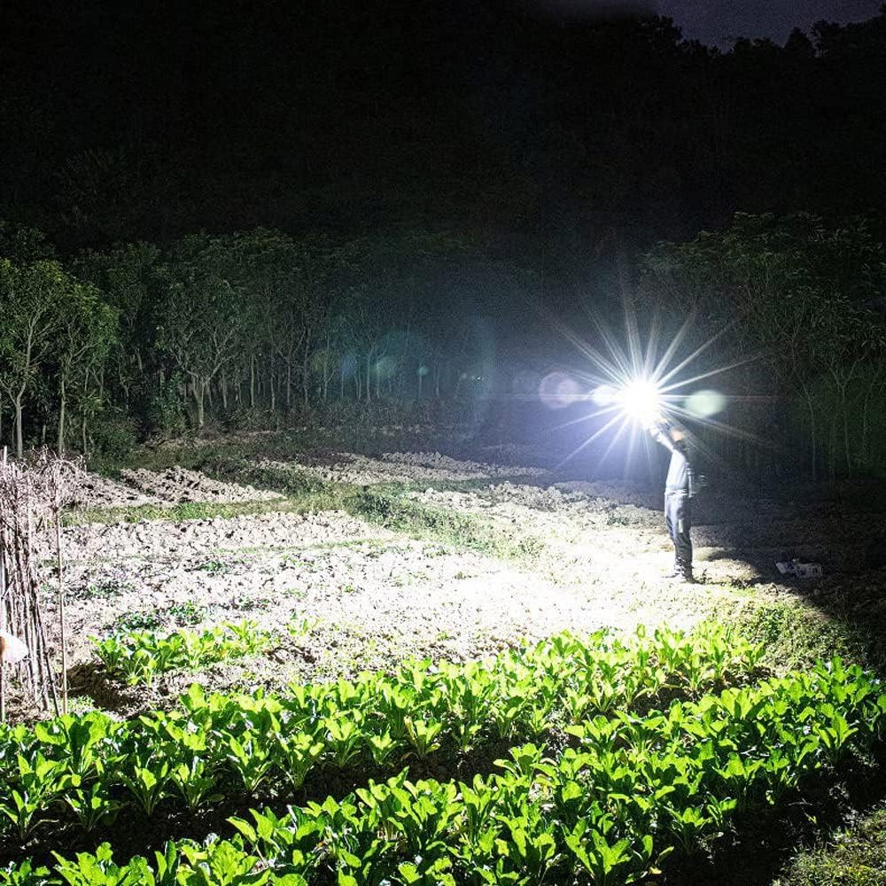 مصباح يدوي LED محمول قابل لاعادة الشحن بنطاق شعاع لمسافات طويلة مع باور بانك ومطرقة ومغناطيس قوي، قاطع زجاج النافذة وحزام الامان 4 اوضاع للسيارة والتخييم والمشي لمسافات طويلة في الاماكن المغلقة