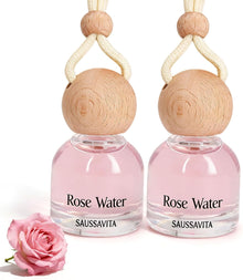Car Air Freshener Diffuser 2 Pack, Rose Scent Hanging Car Fresheners Diffuser Up to 120 Days with Vent Clip Automotive Air Fresheners, Strong Perfume Car Diffuser for Women Men