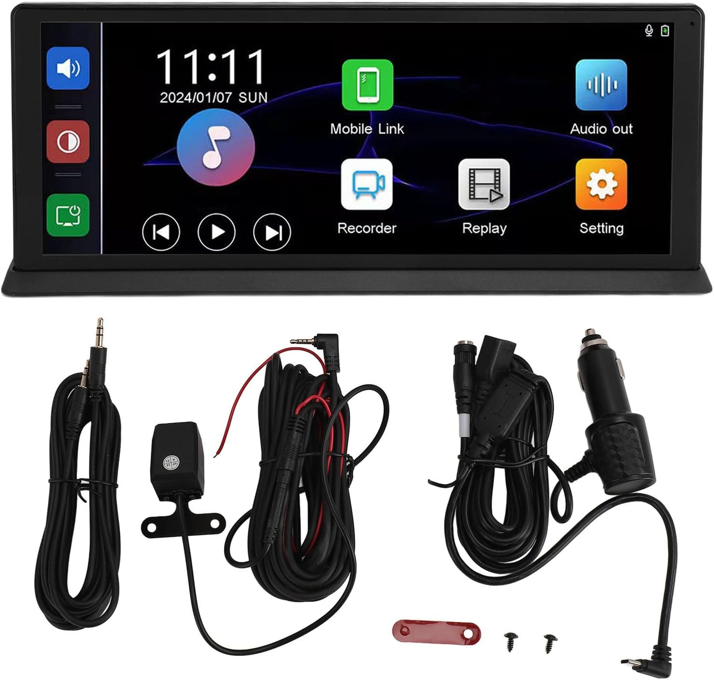 ستيريو سيارة محمول بشاشة لمس 10.26 انش من بوسوت بدقة 4 كيه وكاميرا احتياطية بدقة 1080P وخاصية واي فاي ونظام ADAS ومكالمات بدون استخدام اليدين واستقبال راديو السيارة