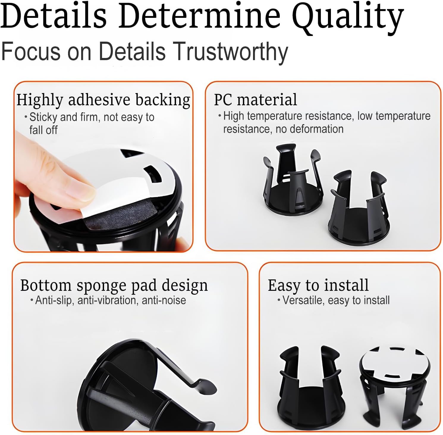 2 PCS Car Drink Holder, Air Vent Cup Holder for Cars Universal Adjustable Car Vehicle Cup Holder for Bottle, Thermos Cups, Beverage Cans,BLACK