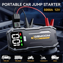 5000A Car Jump Starter Battery Pack (up to 10.0L Gas and 8.0L Diesel Engine), 12V Portable Car Battery Booster with 2.7" Display,USB-C Power Pack,USB QC3.0