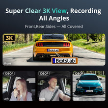 Botslab 3K 4 Channel Dash Cam,560°All-Sides View,Front and Rear Inside Car Camera with 3.18”Touch Screen,Dash Camera 24/7 Parking Mode,Built-in GPS 5.8G WiFi Night Vision Voice Control,Free 128GB Card
