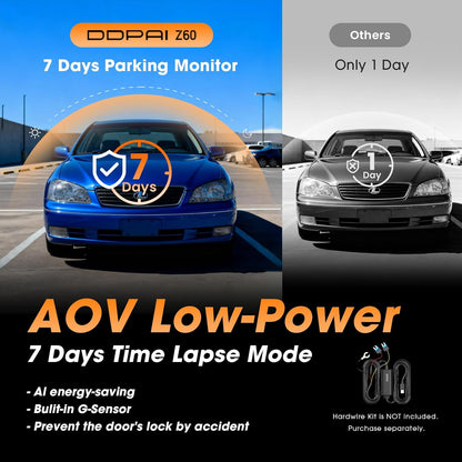 DDPAI 4K Dash Cam for Cars Front and Rear, 2160P+1080P Dashcam, 5GHz WiFi6 Car Dash Camera, 3" IPS with 32G eMMC GPS Night Vision 24H Parking Monitor ADAS G-Sensor Max Support 512G, Z60