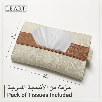 LEART Car Tissue Holder Leather – Visor Tissue Box Holder for Car | Tissue Box for Car | Car Accessories Interior | Car Tissue Box | Visor Tissue Box Holder (Camel Visor)