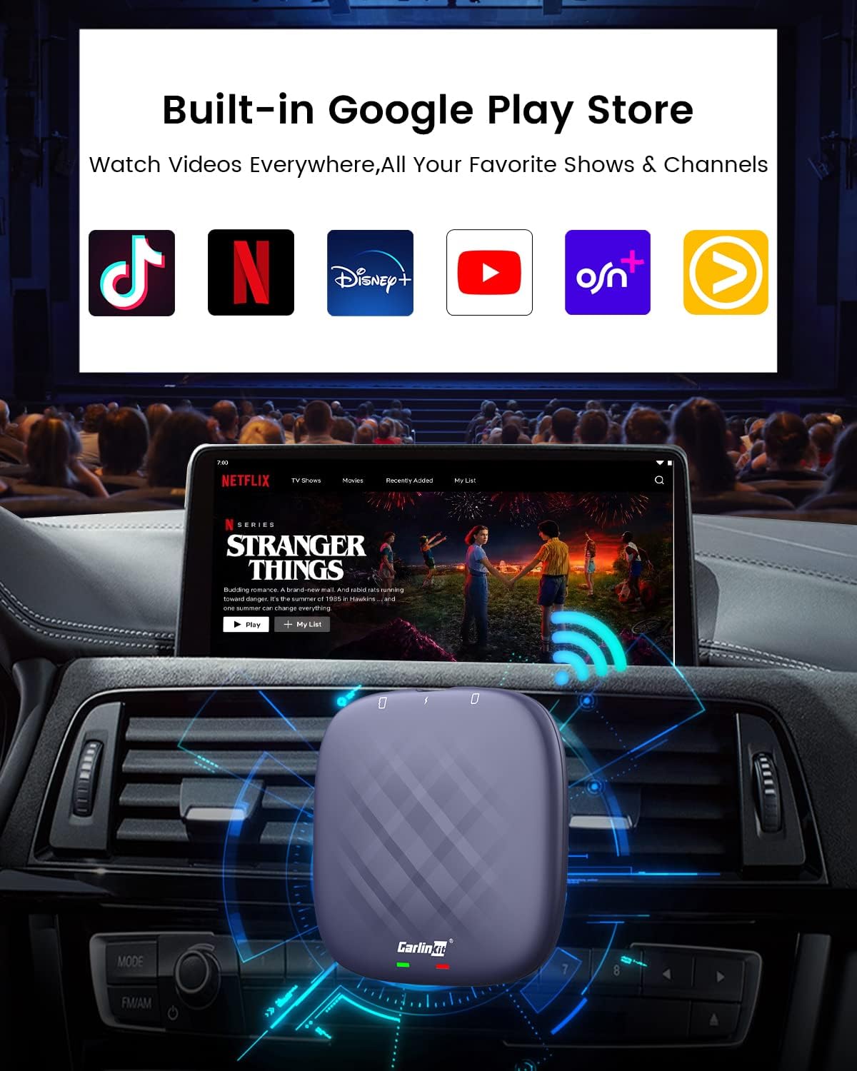 Carlinkit Android 13 Ai Box Pro Series: Transform Your Car into a Multimedia Adapter with Qualcomm Octa-core 6125, 4+64GB Memory, and Built-in Google Play Store and Bluetooth Gaming Controller