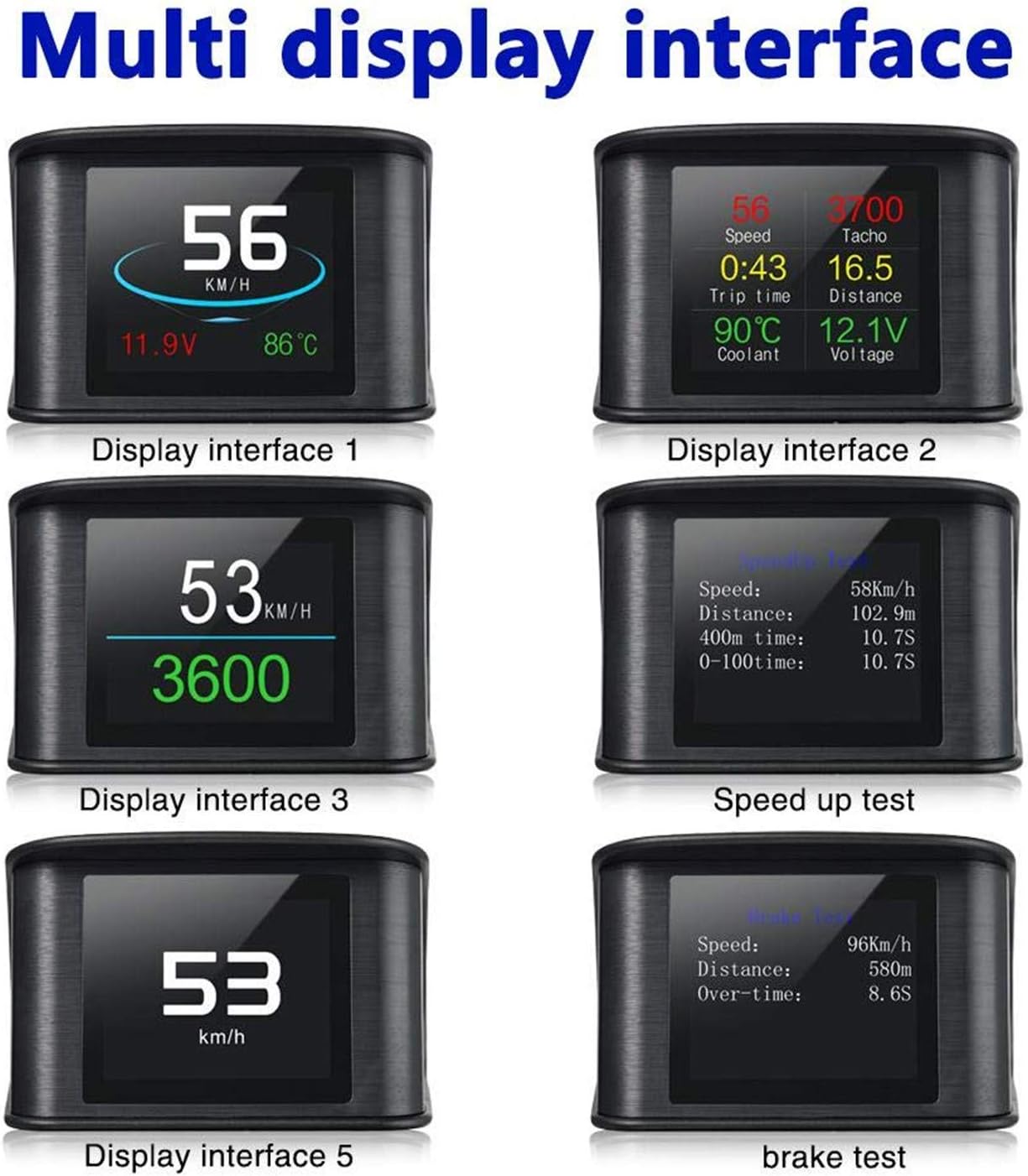 سكيدو عداد سرعة رقمي ذكي P10 بشاشة عرض امامية للسيارة مع منفذ OBDII/EUOBD وشاشة LED وماسح ضوئي OBDII