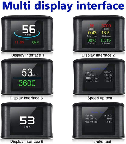 سكيدو عداد سرعة رقمي ذكي P10 بشاشة عرض امامية للسيارة مع منفذ OBDII/EUOBD وشاشة LED وماسح ضوئي OBDII