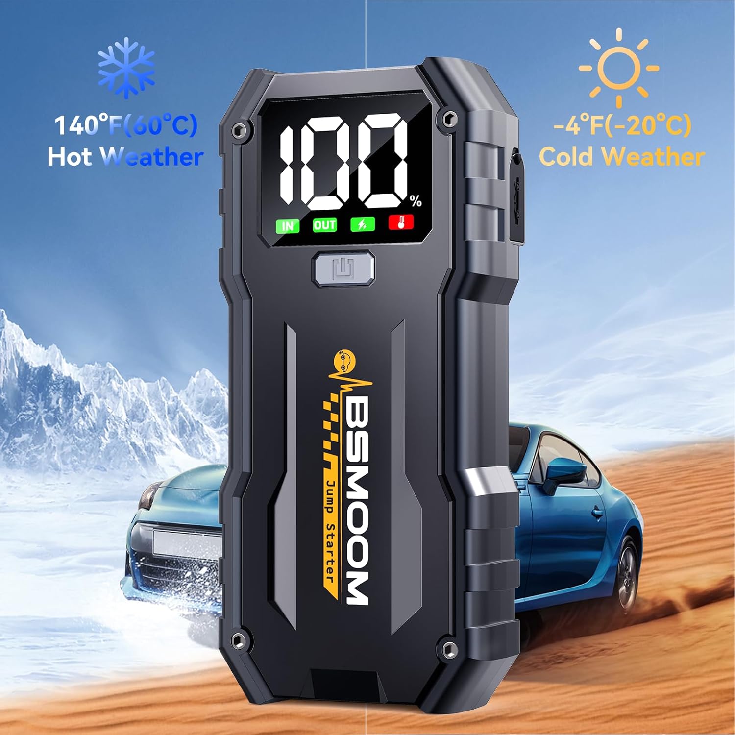 5000A Car Jump Starter Battery Pack (up to 10.0L Gas and 8.0L Diesel Engine), 12V Portable Car Battery Booster with 2.7" Display,USB-C Power Pack,USB QC3.0