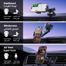UGREEN Car Phone Holder Car Mount, [Upgraded 4-in-1 Dashboard/Air Vent/Windscreen], [One-button Release], Metal Hook Mobile Holder, Fit for iPhone 17/16/15/14, Samsung S25/24/23, 4.7-7.2" Accessories
