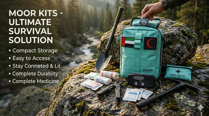 MOOR Survival Camping Kit – Emergency Outdoor Gear Set with First Aid Components for Hiking, Travel & Camping