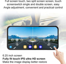 نظام مراقبة كاميرا النقطة العمياء HD 6.25 انش من فوجكوريل، شاشة تعمل باللمس HD 1440 × 720 بكسل مع كاميرا للنقاط العمياء، شاشة تقسيم ثنائية الاتجاه، نظام كاميرا رؤية جانبية فضي (6.25 انش فضي)
