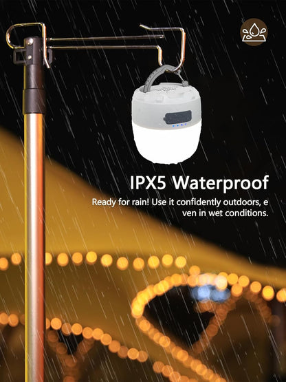 LED Camping Light, 8000mAh Camping Lantern Rechargeable, portable light with 4 Modes, Stepless Dimming, Built-in Magnet, IPX5 Waterproof, Tent Light for Camping, Emergency Lighting, Hiking, Fishing