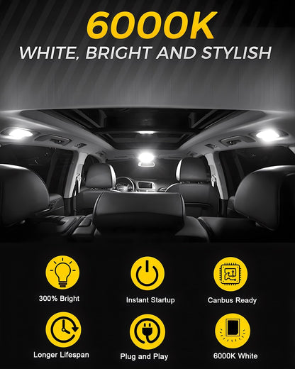 BMT xms Car LED Light Interior Kit Replacement for BMW 7 Series F01 F02 2008-2015, 6000K Cool White for Map Dome Door License Plate Light Bulb, 19 Pieces