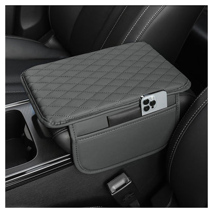 Upgraded Car Center Console Cover,Microfiber Leather Car Armrest Cover Cushion with 2 Storage Bags,Car Armrest Storage Box Car Interior Accessories for Most Vehicles (Black)