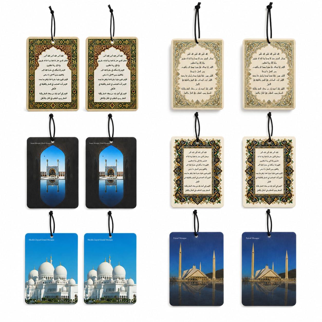 CLAWCARES Lavender Scent Plaster Diffuser Hanging Car Air Freshener, Refillable Plaster Aroma Essential Oil Diffuser with Basmalah Calligraphy, Long-Lasting Fragrance Ornament for Car, Home