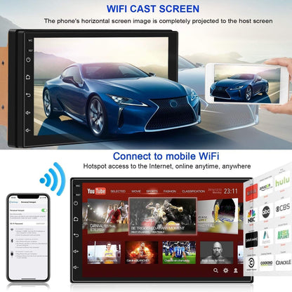 ستيريو سيارة اندرويد مزدوج بشاشة لمس HD 1080P مقاس 7 انش ونظام اندرويد 11 مع نظام تحديد المواقع+نافي+هاي فاي+واي فاي+بلوتوث+RDS+راديو اف ام/ميرور لينك، USB مزدوج مع كاميرا احتياطية (7 انش-(1G+16G))