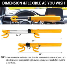 THE WHITE SHOP Steering Wheel Lock for car Universal Adjustable Length Anti Theft Device Car Locks Double Hook Locks for Car SUV Pickup Truck Van (Yellow)